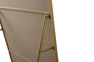 Soft Corner Metal Rectangle Full Length Mirror 30x60 Inch in Brass