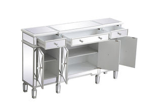 60 inch mirrored credenza in antique white