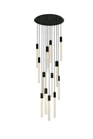 Weston 13 lights pendant in black