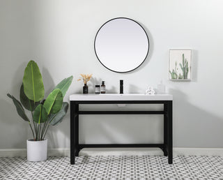 48 inch ADA compliant Single bathroom metal vanity in black