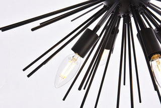 Timber 8 lights black pendant