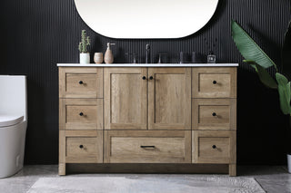 54 Inch SIngle Bathroom Vanity In Natural Oak