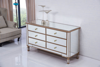 6 Drawers Cabinet 60 in. x 20 in. x 34 in. in Gold paint