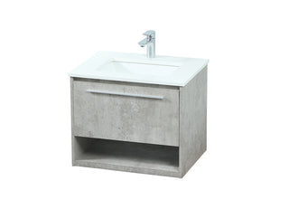 24 inch Single bathroom vanity in concrete grey