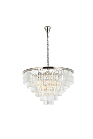 Sydney 33 light polished nickel Chandelier Clear Royal Cut Crystal