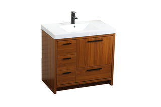 36 inch Single bathroom vanity in Teak