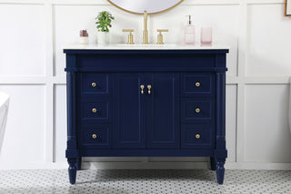 42 inch Single bathroom vanity in blue