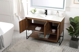 48 inch  Single Bathroom Vanity in Walnut Brown