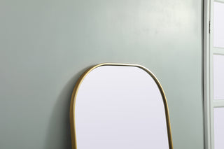 Metal Frame Arch Full Length Mirror 28x74 Inch in Brass