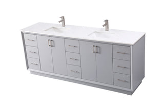 84 Inch Double Bathroom Vanity In Grey