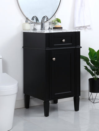 18 inch Single bathroom vanity in Black