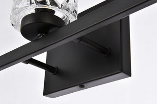 Cassie 3 lights bath sconce in black with clear shade