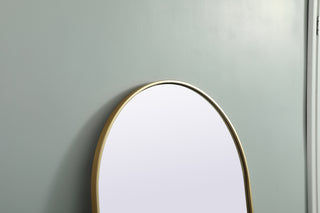 Metal Frame Arch Full Length Mirror 28x74 Inch in Brass