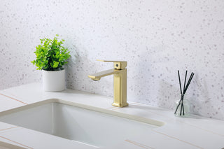 Lena Single Hole Single Handle Bathroom Faucet in Brushed Gold