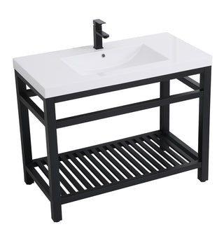 42 inch Single Bathroom Metal Vanity in Black