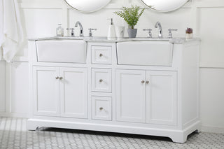 60 inch double bathroom vanity in white