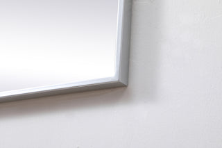 Metal Frame Square Mirror 24 inch in Silver