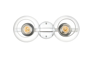 Rogelio 2 light Chrome and Clear Bath Sconce