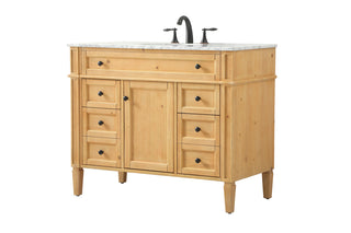 42 inch Single bathroom vanity in natural wood