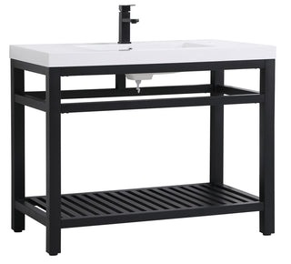 42 inch Single Bathroom Metal Vanity in Black