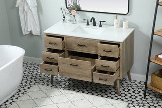 48 inch Single bathroom vanity in natural oak