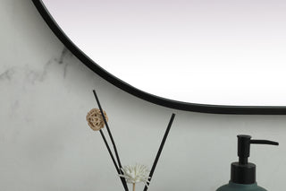 Metal Frame Oval Mirror 24x48 Inch in Black