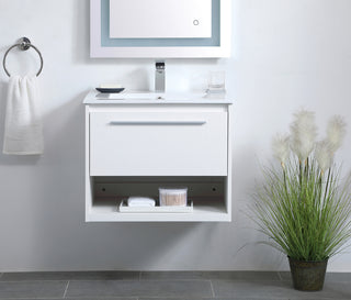 24 inch  Single Bathroom Floating Vanity in White