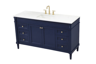 60 inch Single bathroom vanity in blue