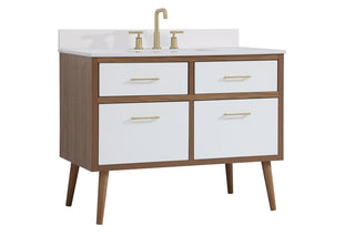 42 inch bathroom Vanity in White with Backsplash