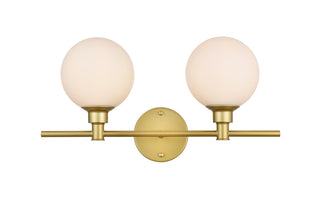 Cordelia 2 light Brass and frosted white Bath Sconce