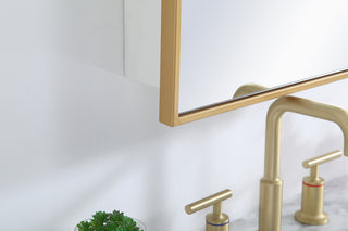 Metal mirror medicine cabinet 17 inch x 28 inch in Brass