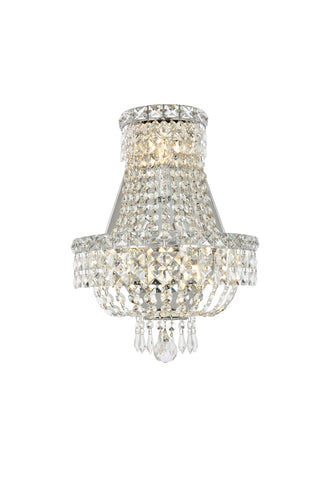 Tranquil 3 light Chrome Wall Sconce Clear Royal Cut Crystal