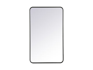 Soft corner metal rectangular mirror 24x40 inch in Black