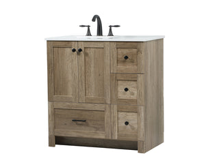 32 inch Single bathroom vanity in natural oak