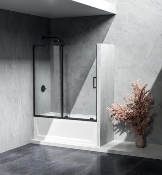 Frameless tub door 60 x 60 Matte Black