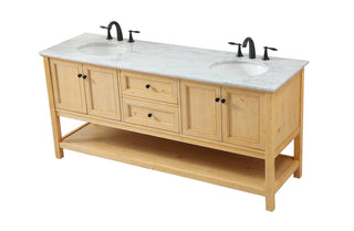 72 inch double bathroom vanity in natural wood