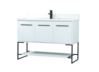 48 inch Single bathroom vanity in white with backsplash