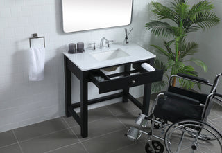 36 Inch ADA Compliant Bathroom Vanity In Black