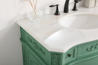 36 inch Single bathroom vanity in vintage mint