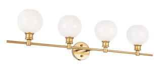 Collier 4 light Brass and Frosted white glass Wall sconce