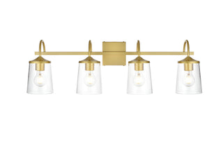 Avani 4 light Brass and Clear Bath Sconce