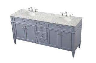 72 inch double bathroom vanity in grey