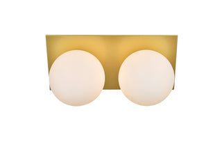 Jillian 2 light Brass and frosted white Bath Sconce