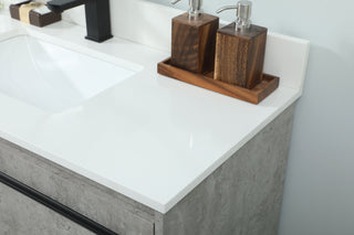 40 inch Single bathroom vanity in concrete grey with backsplash