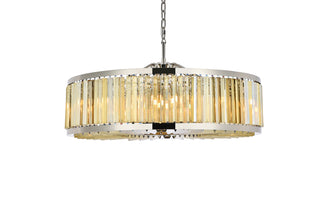 Chelsea 10 light polished nickel Chandelier Golden Teak (Smoky) Royal Cut Crystal