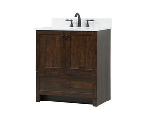 30 inch Single bathroom vanity in expresso with backsplash