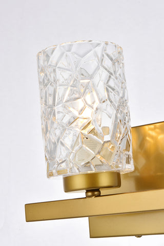 Cassie 1 light bath sconce in brass with clear shade