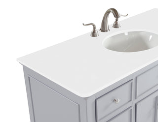 48 inch Single Bathroom vanity in Light Grey with ivory white engineered marble