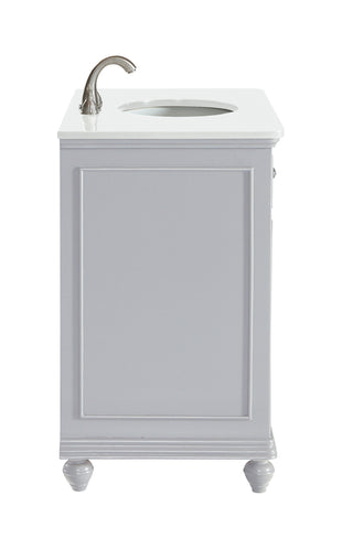 36 inch Single Bathroom vanity in Light Grey with ivory white engineered marble