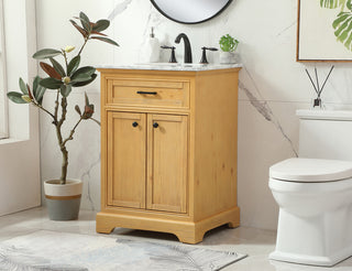 24 inch Single bathroom vanity in natural wood